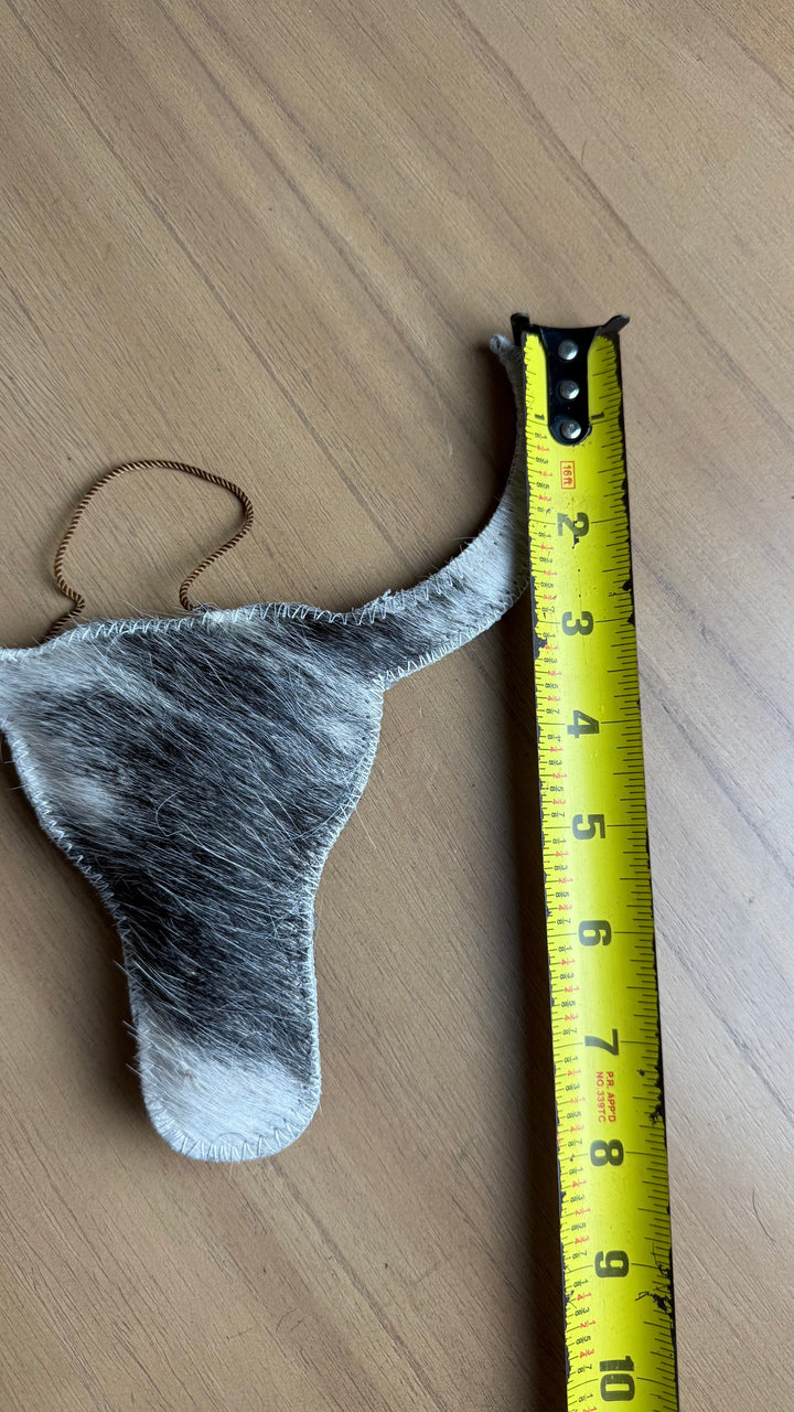 Cowhide Longhorn Wall Hanging | Genuine Hair-On Cowhide Western Decor | Boutique, Car Charm or Bag Charm