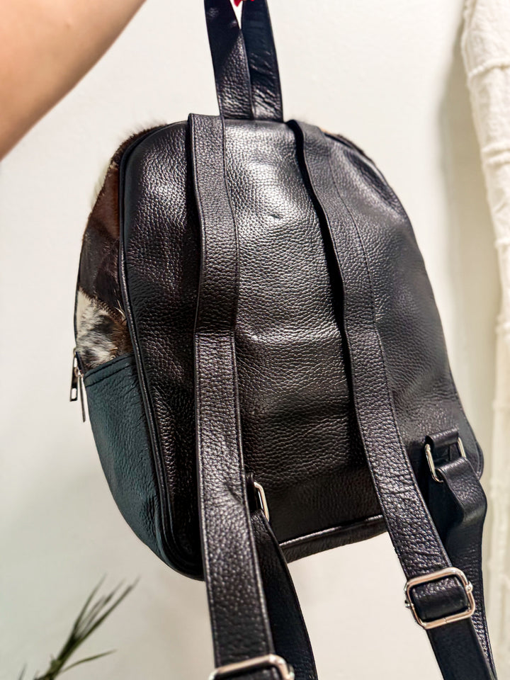The Check Her Out Mini Backpack | Hair-on-Hide Patchwork Leather Mini Backpack