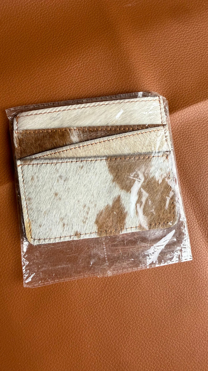 Genuine Hair on Cowhide Card Holder Pocket Sleeve
