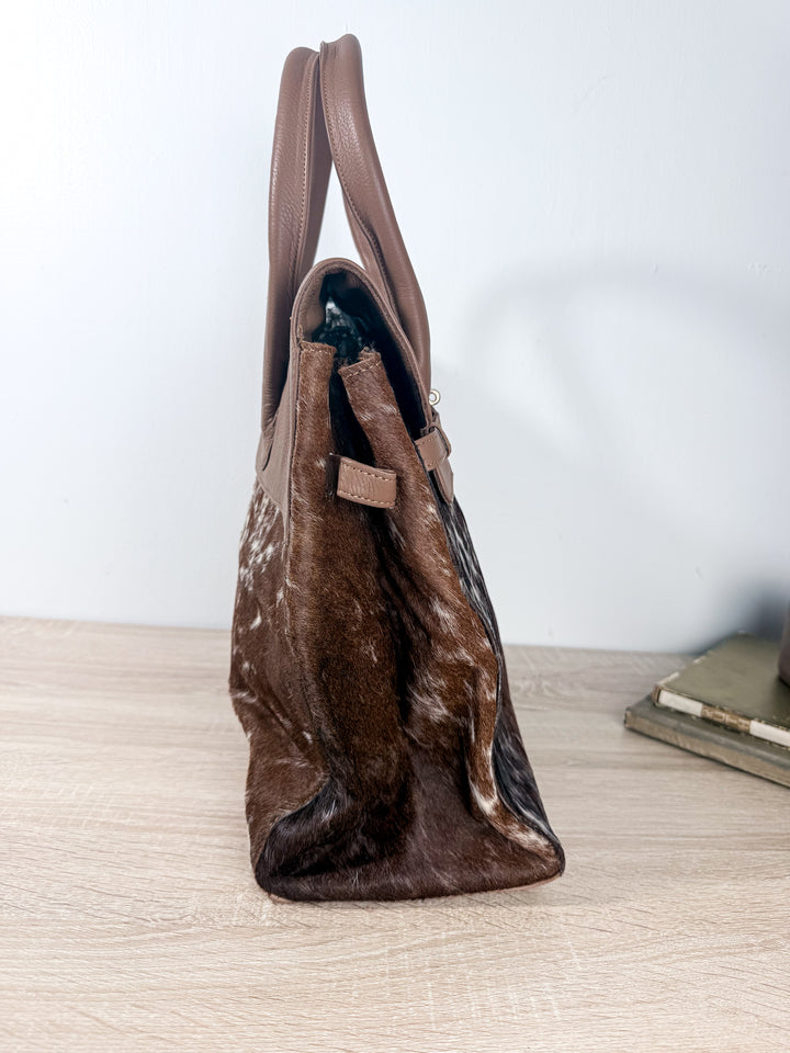 The Fancy Fur | Cowhide Leather Work & Travel Bag