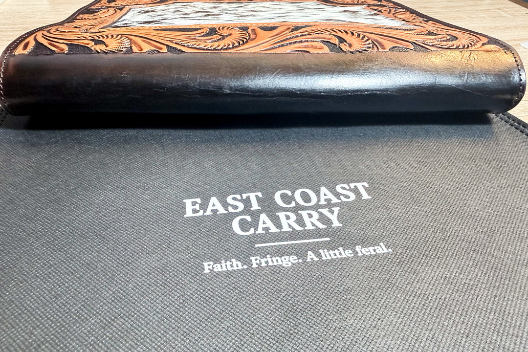 The Stockman | Tooled Leather & Cowhide Executive Padfolio