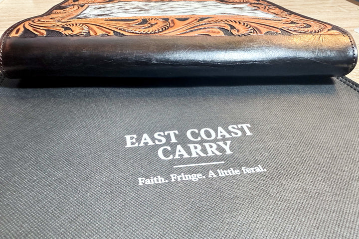 The Stockman | Tooled Leather & Cowhide Executive Padfolio