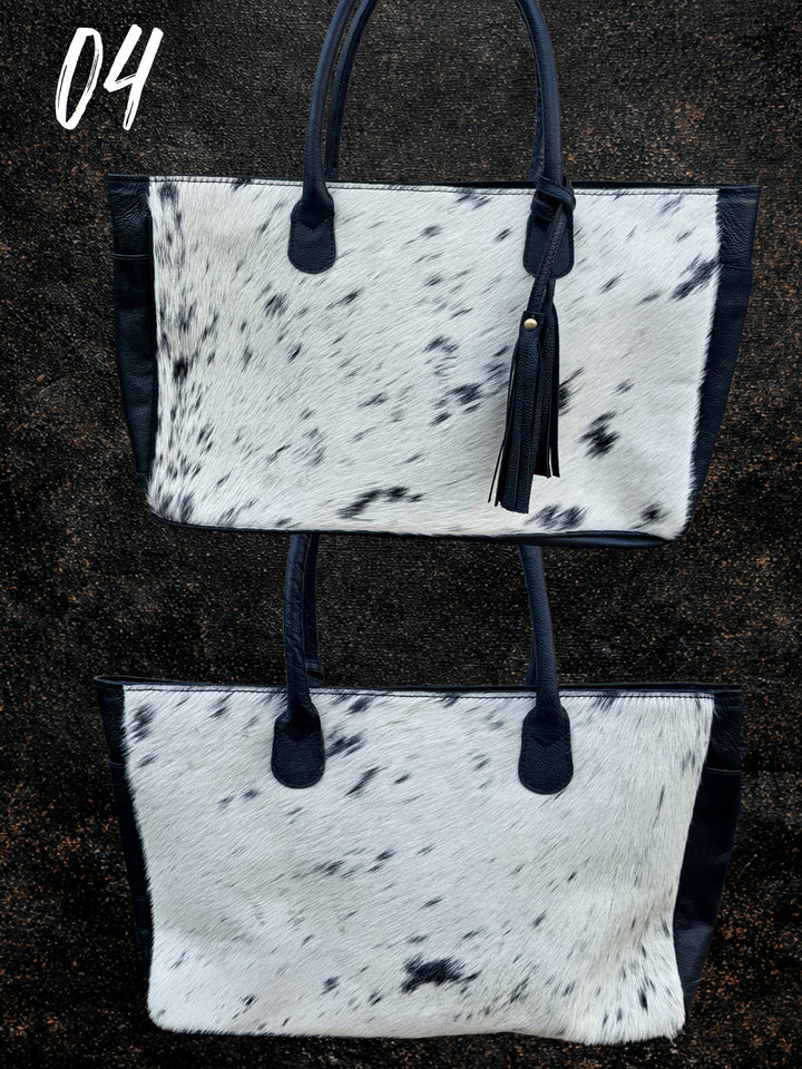 The Gulfstream Tote | Luxury Leather & One-of-a-Kind Hair-on-Hide Tote
