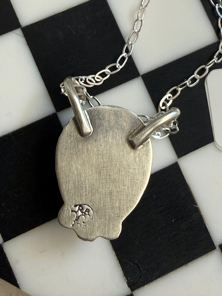 Sharon McCarthy Golden Hills Turquoise Petite Necklace | Navajo Handmade Sterling Silver