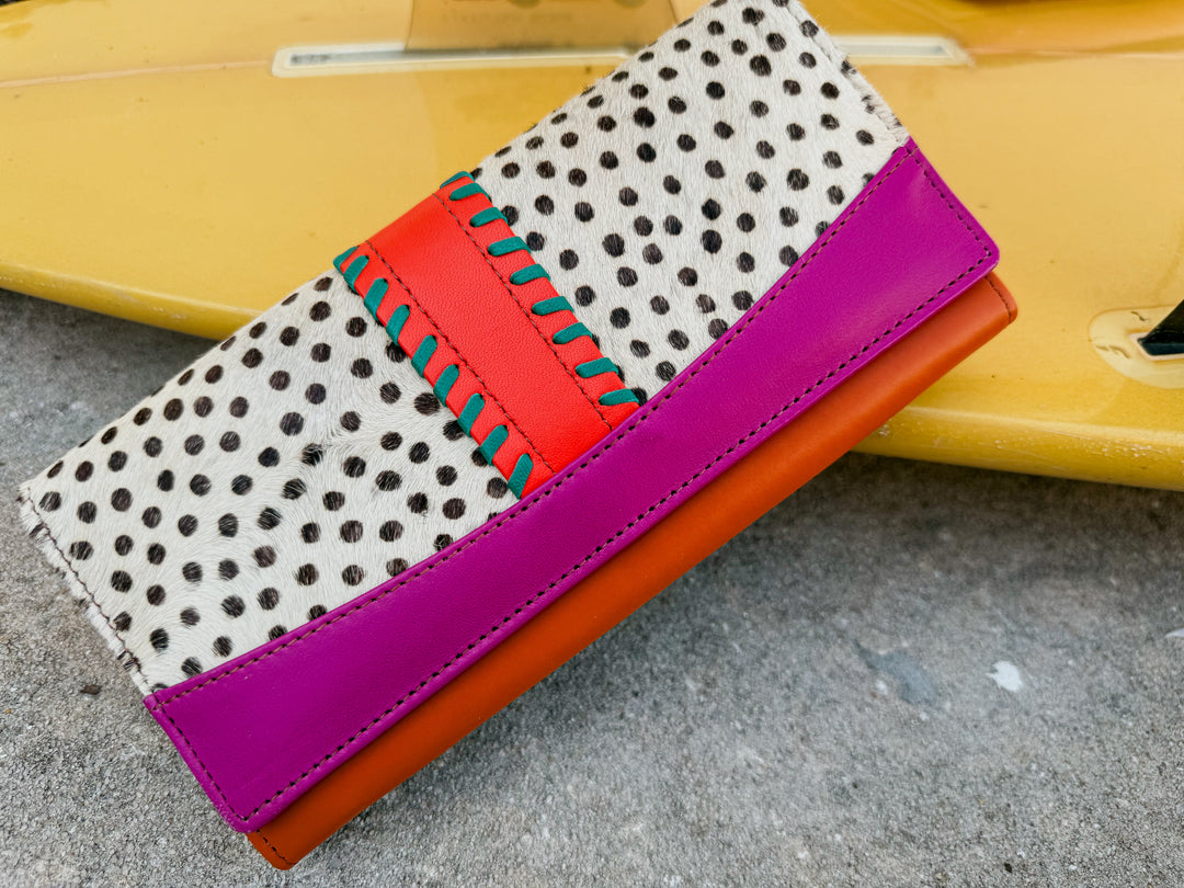 Palm Beach Rodeo | Hair on Hide with Animal Design and Colorful Recycled Leather Wallets