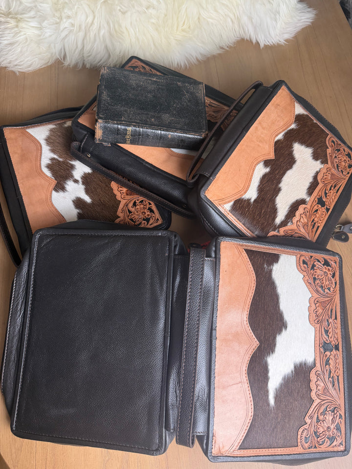 Word Over World™ | Tooled Leather & Cowhide Bible Study Case