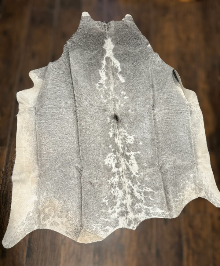 Silver Mist Cowhide Rug – Natural Silver Grey Cowhide Hide Rug – Large 66” x 59”