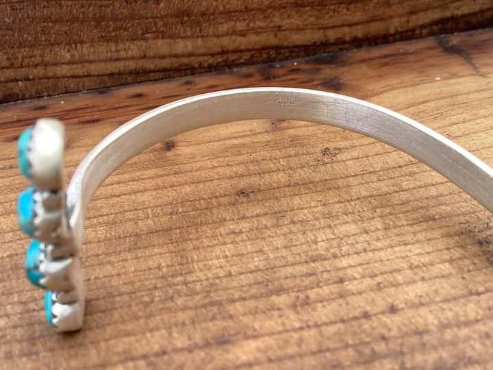 Natural Royston Ribbon Turquoise + Composite Kingman Turquoise Sterling Silver Cuff