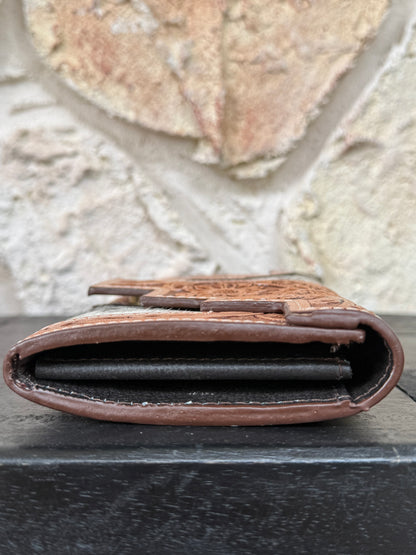 Two Step – Golden Hour : Tooled Leather and Cowhide Wallet
