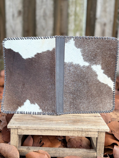 Handmade Cowhide & Chocolate Leather Bible Cover – Large Print Bible or Composition Notebook Sleeve