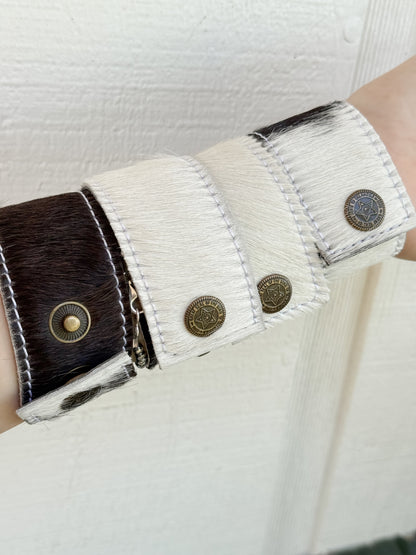 Handmade Cowhide Cuff with Vintage 1934–1937 Buffalo Nickel Concho – Adjustable