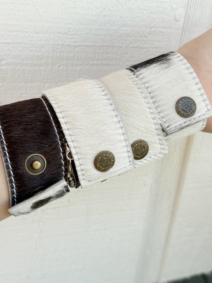 Handmade Cowhide Cuff with Vintage 1934–1937 Buffalo Nickel Concho – Adjustable