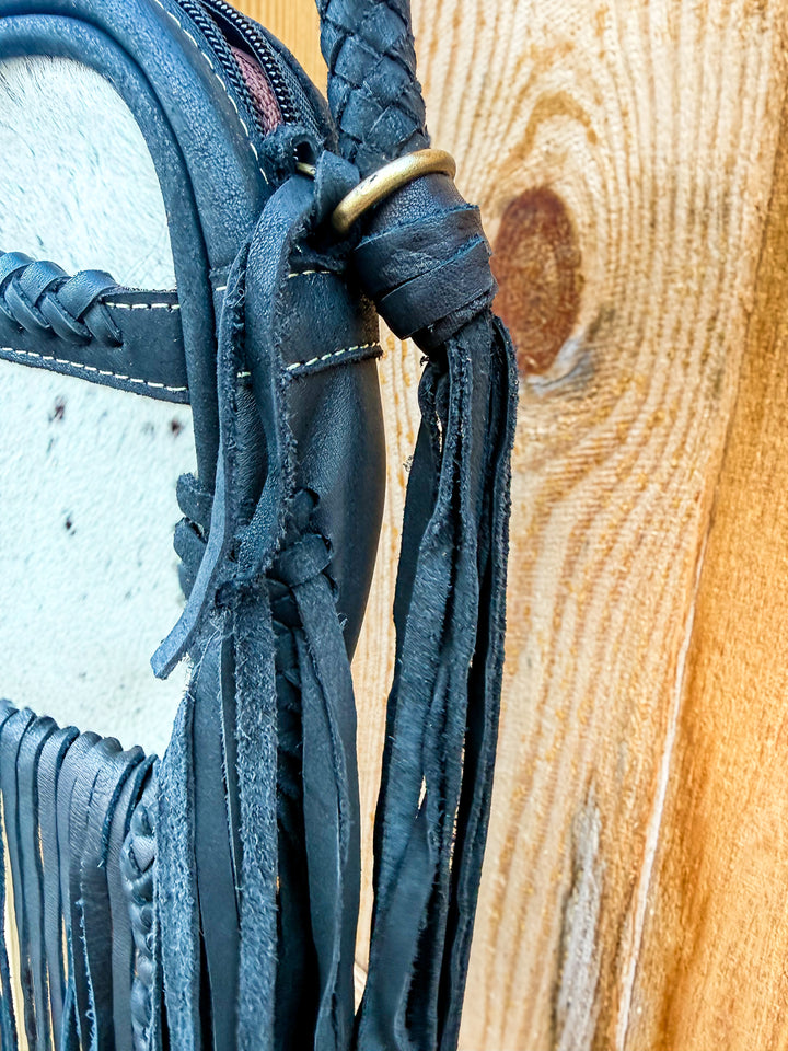 Donna Jean | Cowhide Fringe Braided Leather Crossbody