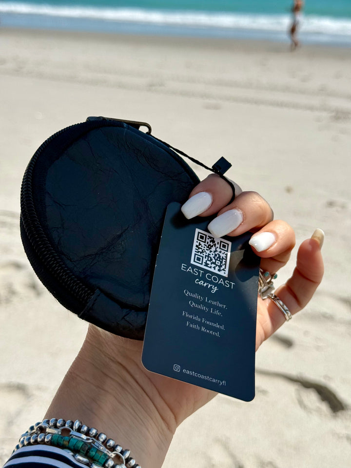 Cowhide Jewelry and Essentials Keeper | Mini Leather Zip Pouch