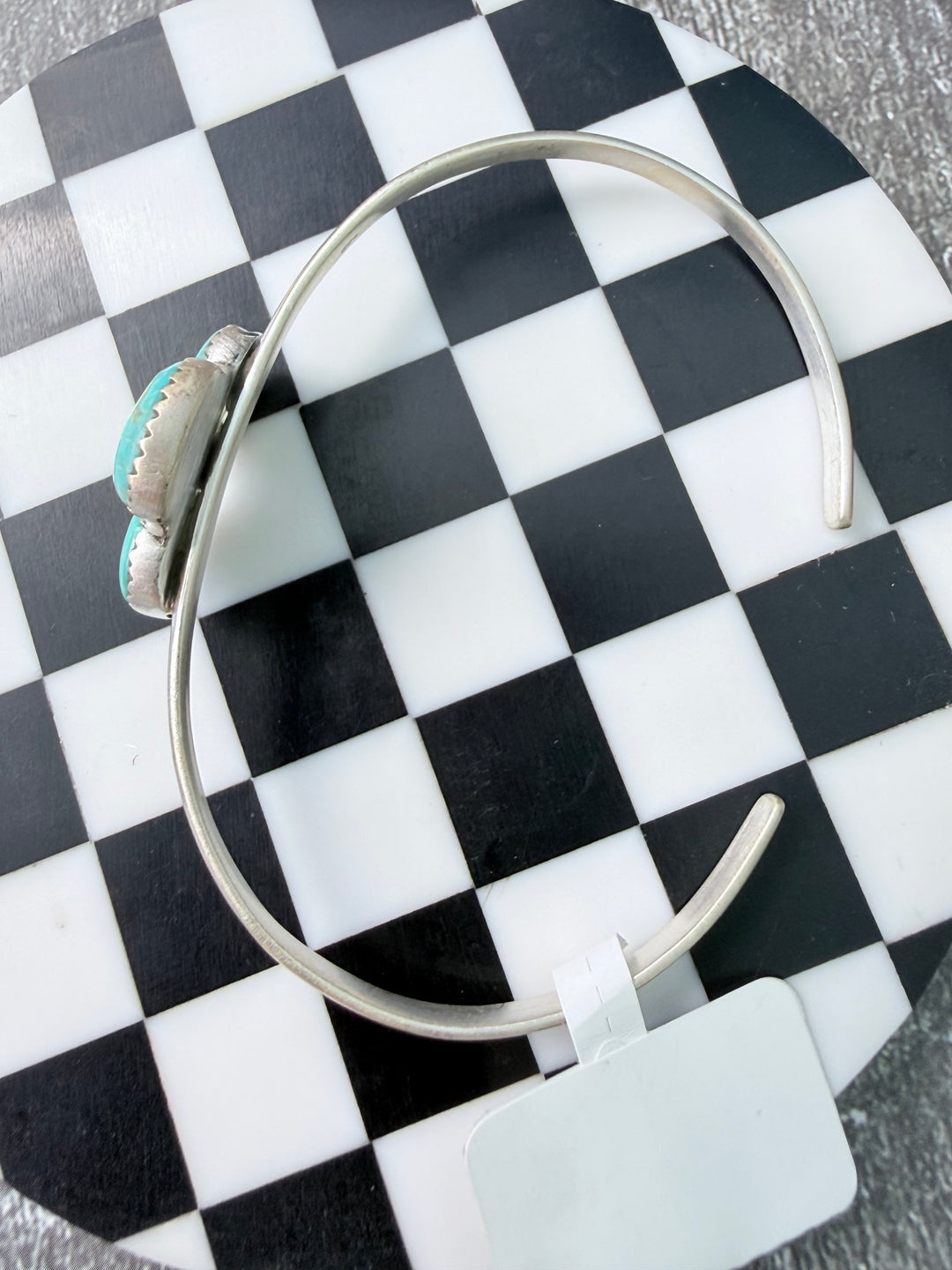 Pilot Mountain Turquoise Sterling Silver Three-Stone Cuff Bracelet