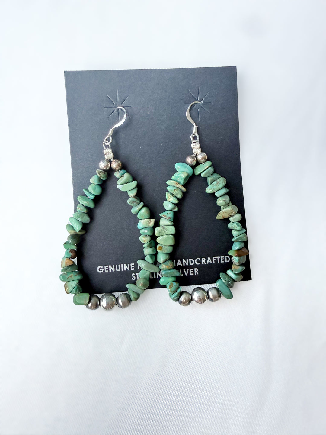 Louise Joe Navajo Turquoise Chip Dangle Earrings | Sterling Silver