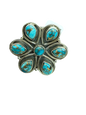 Desert Bloom: Sterling Silver & Turquoise Flower Statement Ring