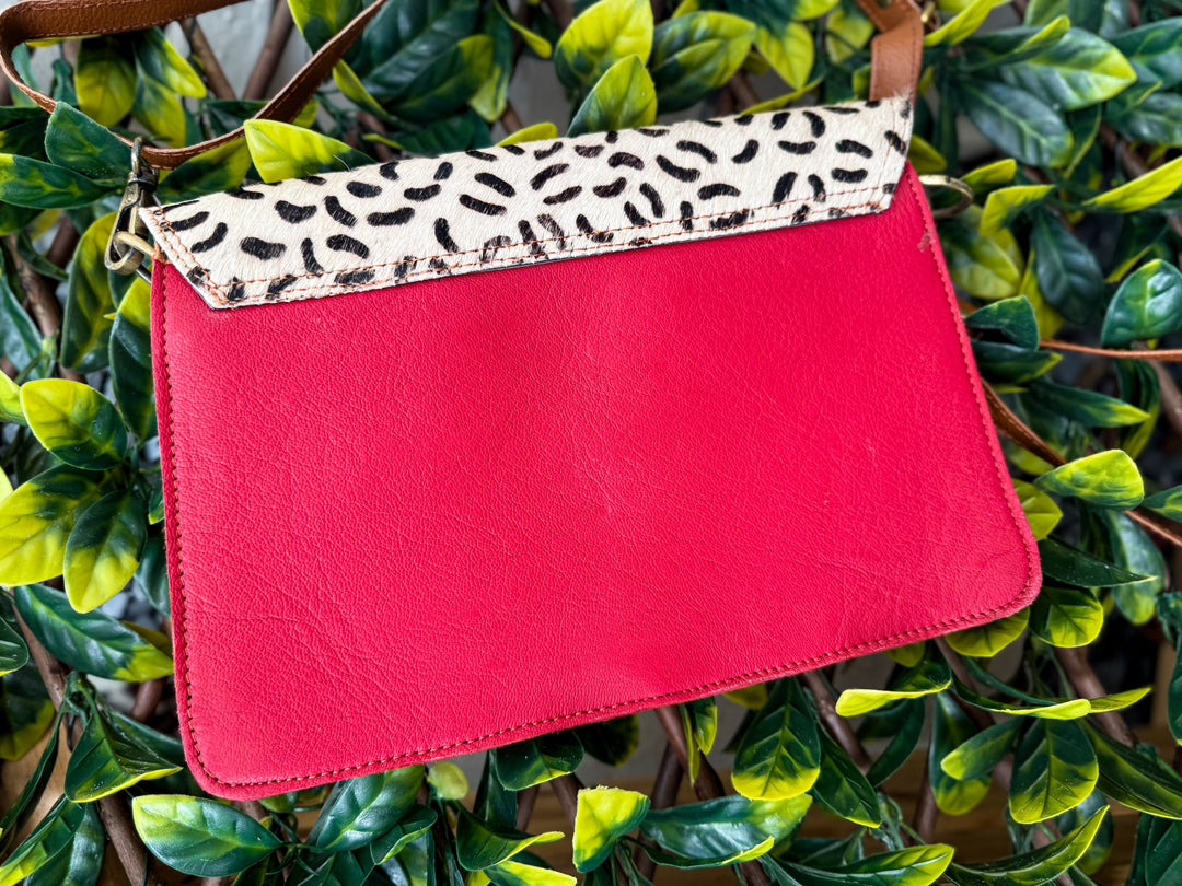Palm Beach Rodeo Crossbody | Color Block Leather & Leopard-Stamped Hair-On Hide Bag