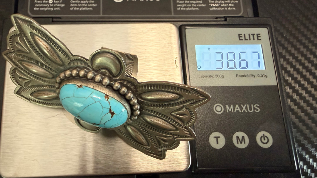 Boyd Ashley Navajo Golden Hills Turquoise Statement Ring | Sterling Silver | Signed BJA | Handmade