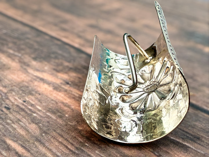 Handmade Navajo Sterling Silver Turquoise Braid Keeper / Hair Cuff