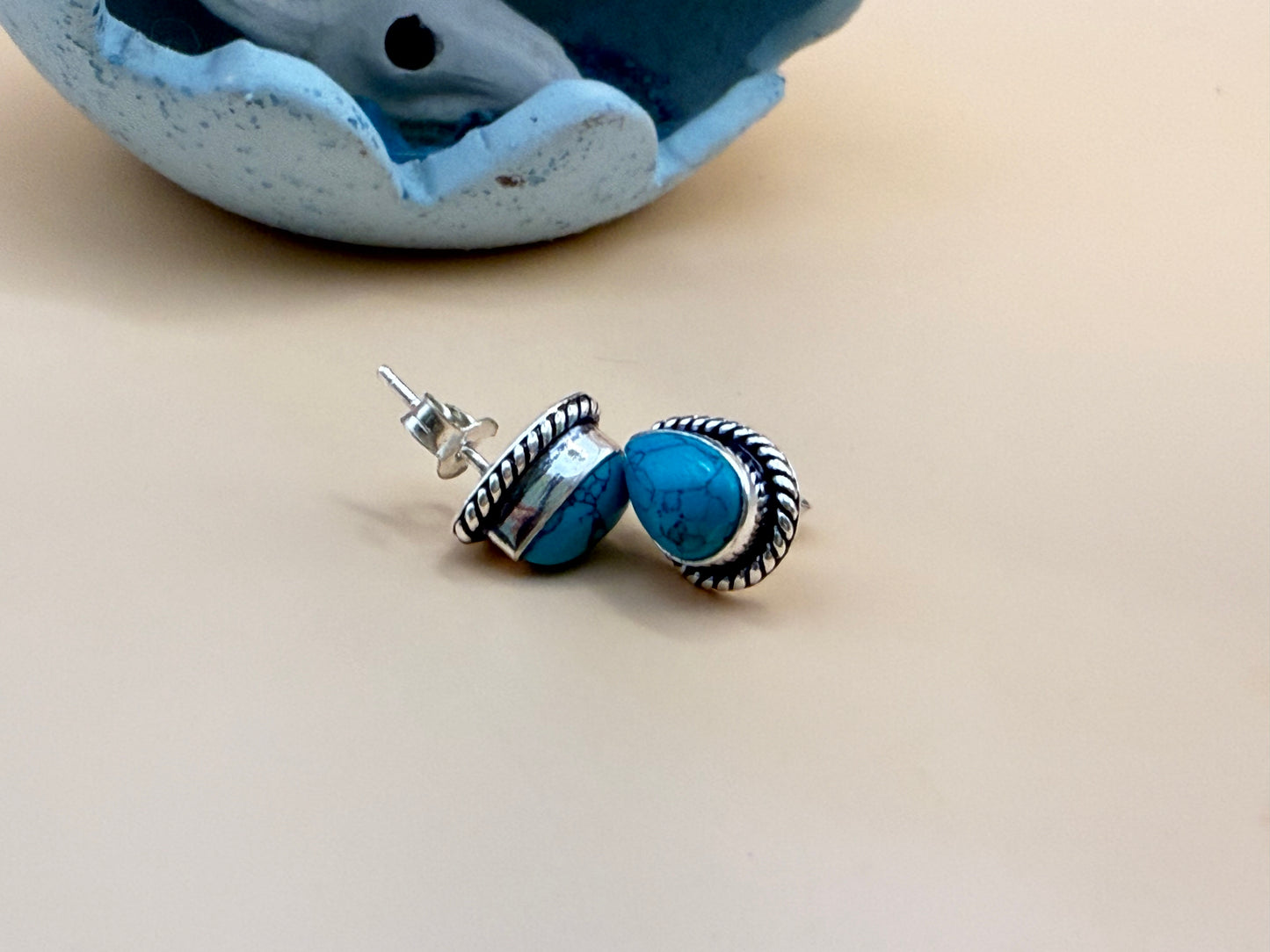 Santa Rosa Turquoise Sterling Silver Stud Earrings