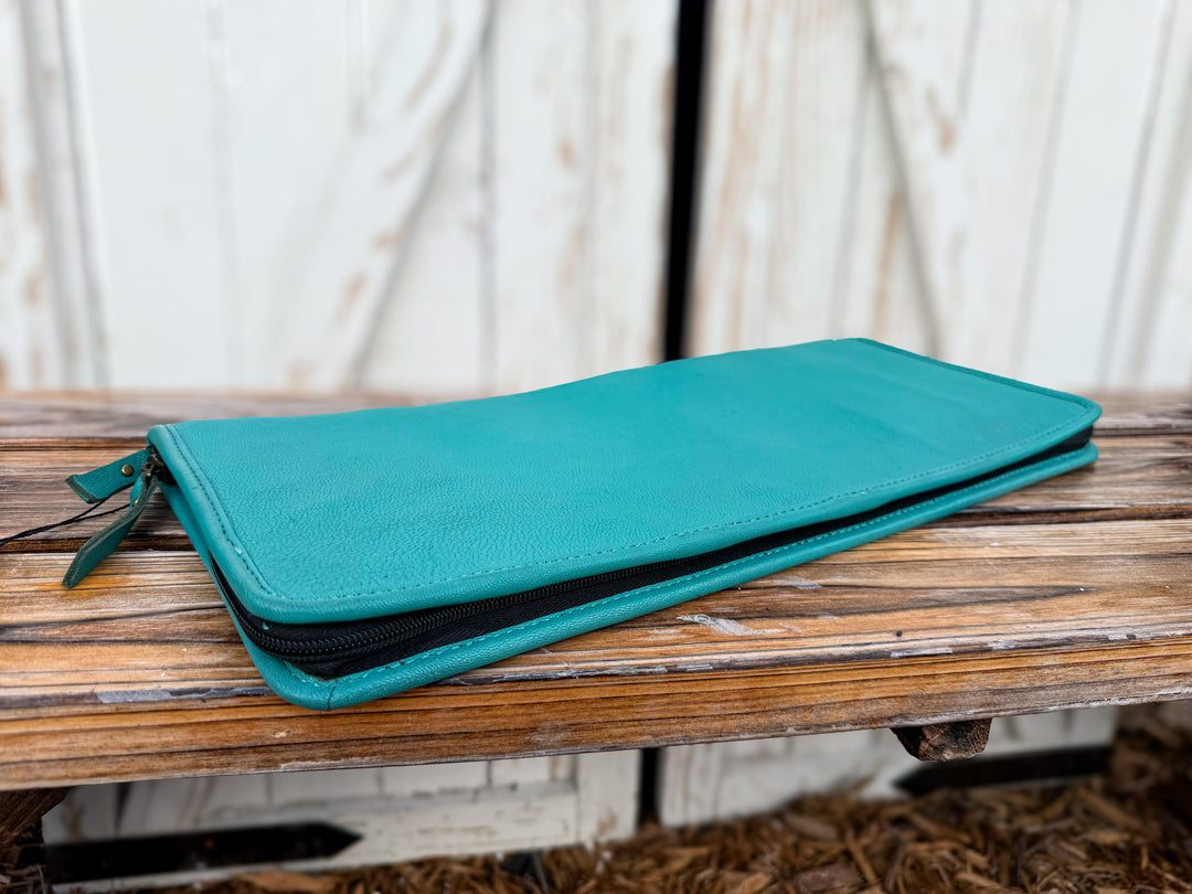 The Blossom Keeper | Cowhide Squash Blossom Necklace Travel Case | Leather Jewelry Organizer
