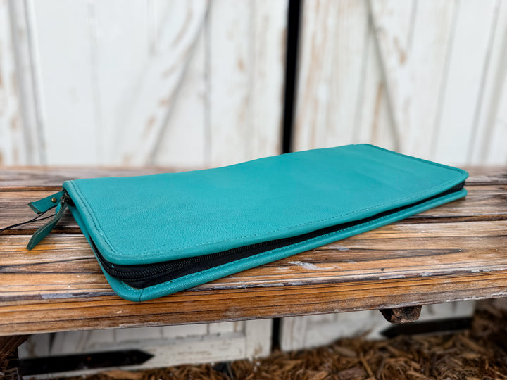 The Blossom Keeper | Cowhide Squash Blossom Necklace Travel Case | Leather Jewelry Organizer