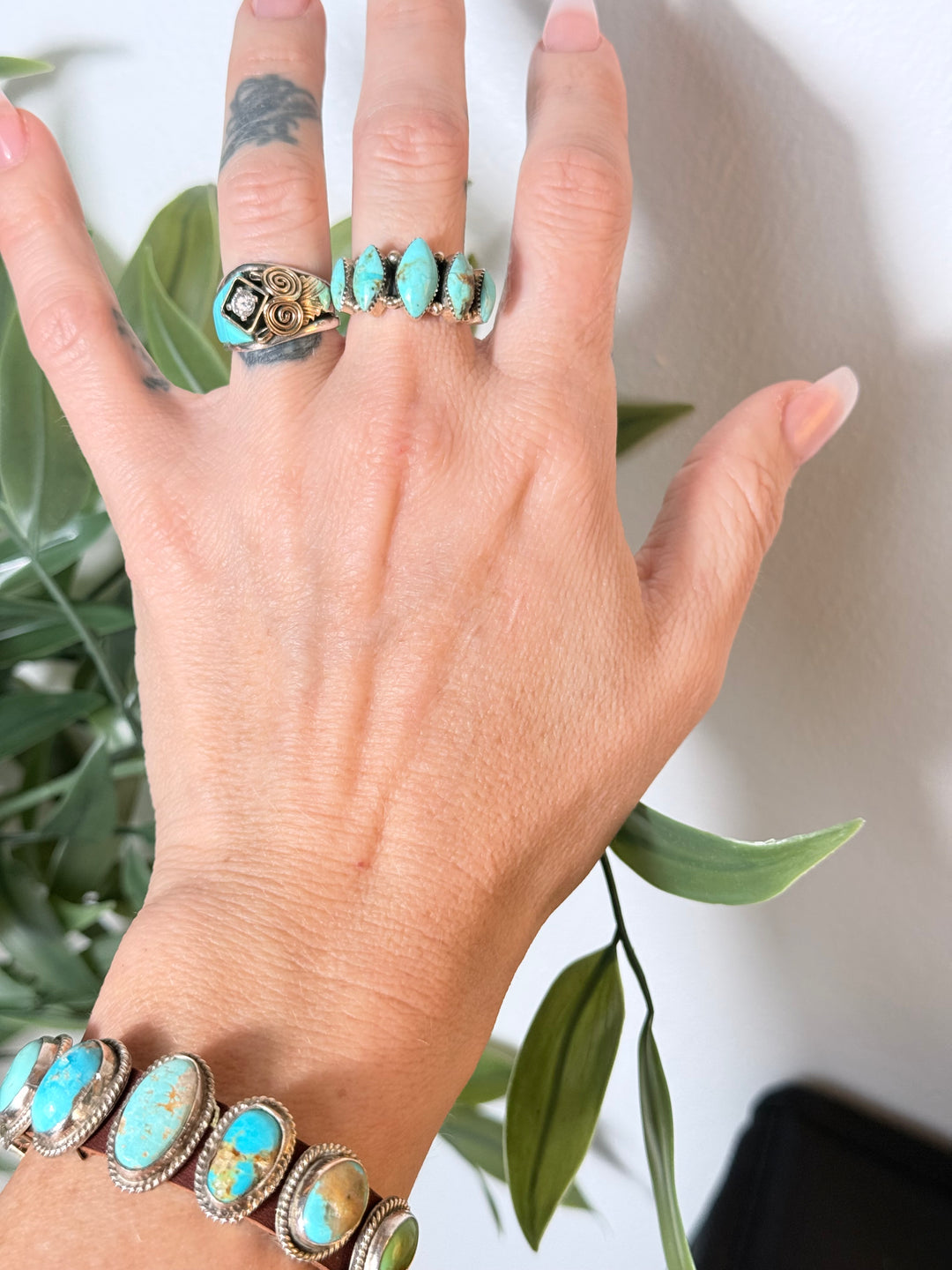 Navajo 5-Stone Turquoise Sterling Silver Ring – Size 6