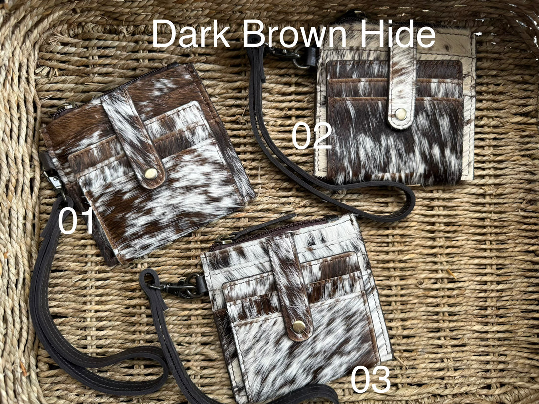 Cowhide Card Holder Wristlet