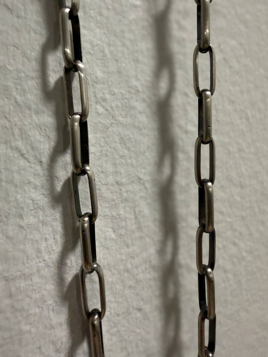 Thick Navajo Sterling Silver Paperclip Chain Necklace – 24” Handmade by Shirley Henry