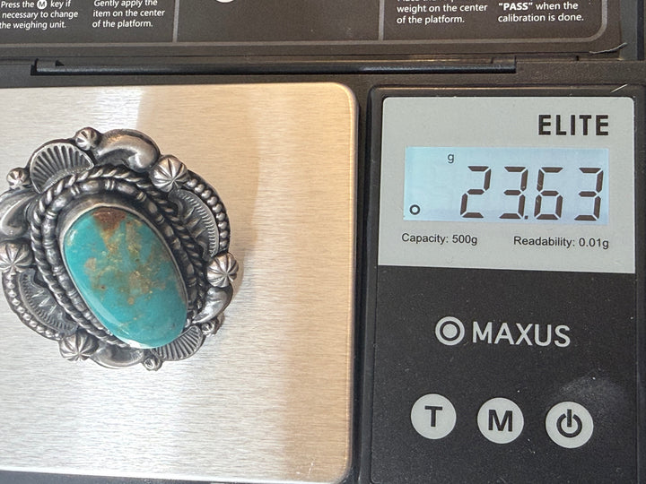 Dustin Francisco Navajo Royston Turquoise Sterling Silver Statement Ring | Adjustable
