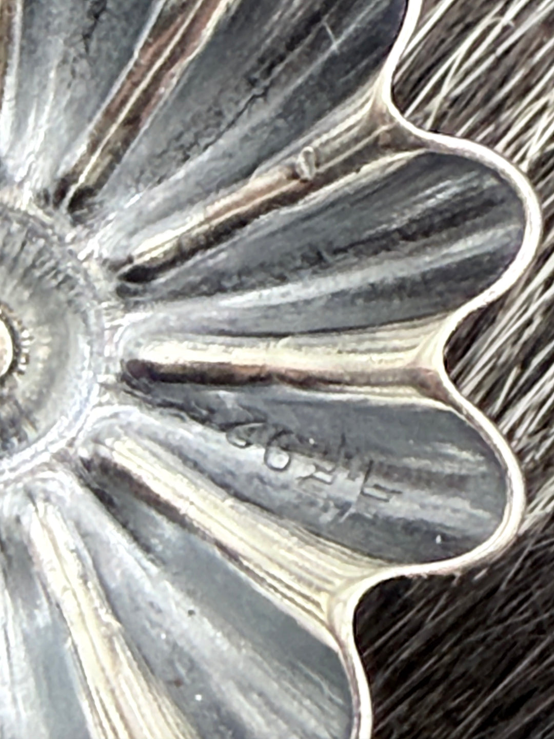 Handmade Sterling Silver Large Floral Concho Stud Earrings | Signed