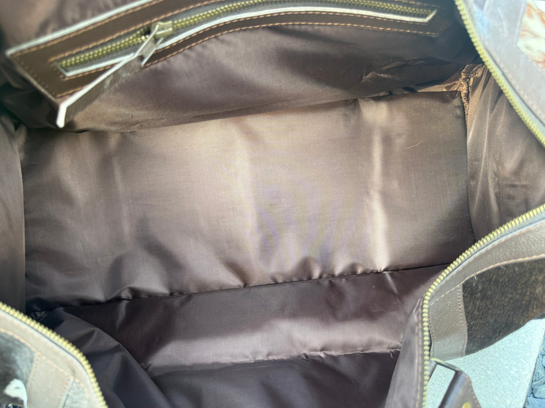 The Quick Stop | Cowhide & Leather Duffle Bag