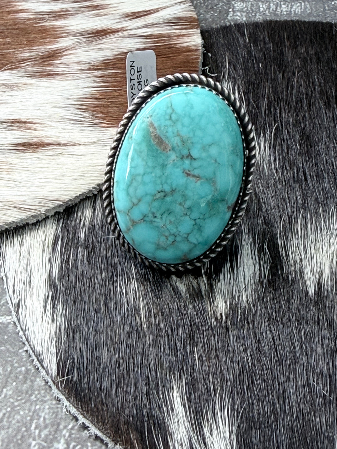 Tia Long Navajo Royston Turquoise Sterling Silver Statement Ring – Adjustable