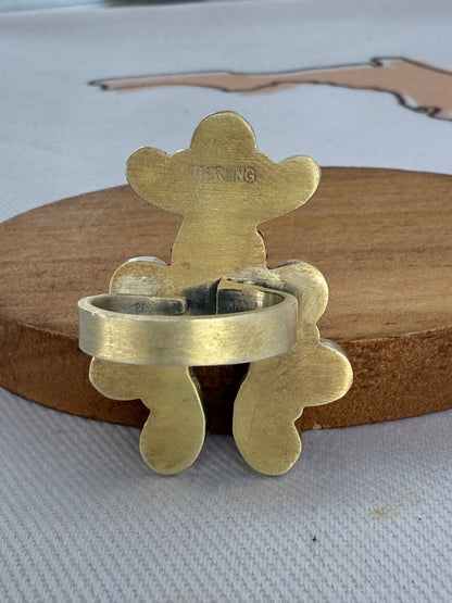 Wild horse and sterling silver adjustable Southwestern Design Ring