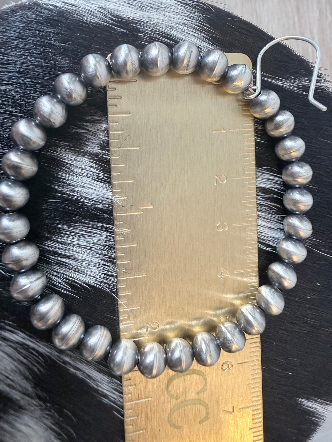 Amanda Larry Navajo Handmade Sterling Silver Pearl Hoop Earrings | 6mm Navajo Pearls
