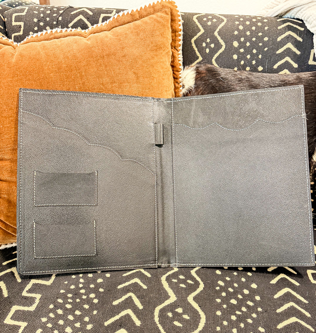 “Bet On Yourself” Tooled Leather Cowhide Padfolio | Western Business Folio