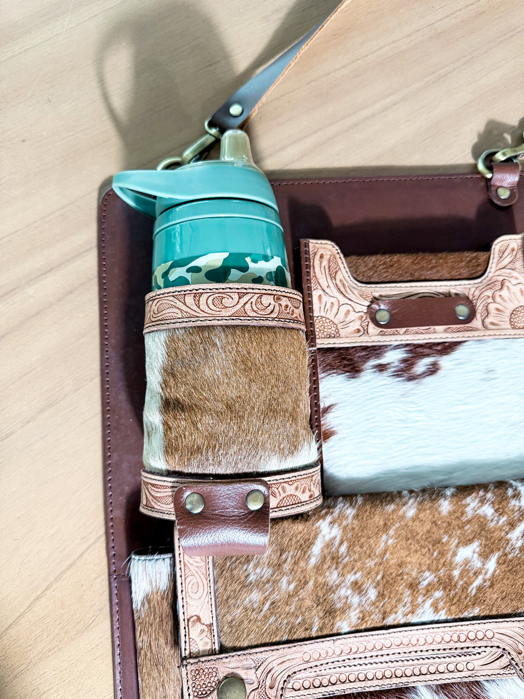 The Backroad Organizer | Cowhide & Leather Car Seat Organizer