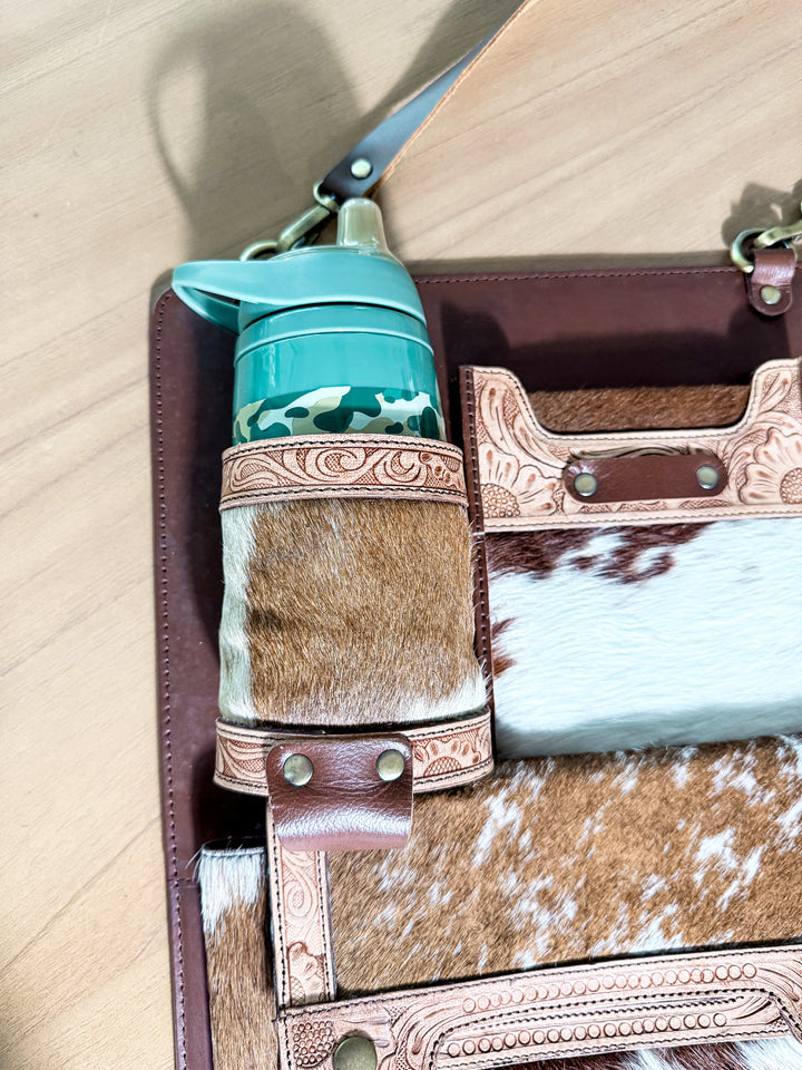 The Backroad Organizer | Cowhide & Leather Car Seat Organizer