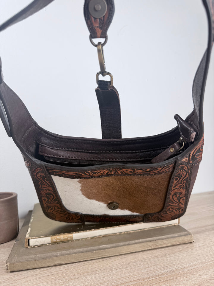The Sunday Best | Tooled Leather & Cowhide Shoulder Bag