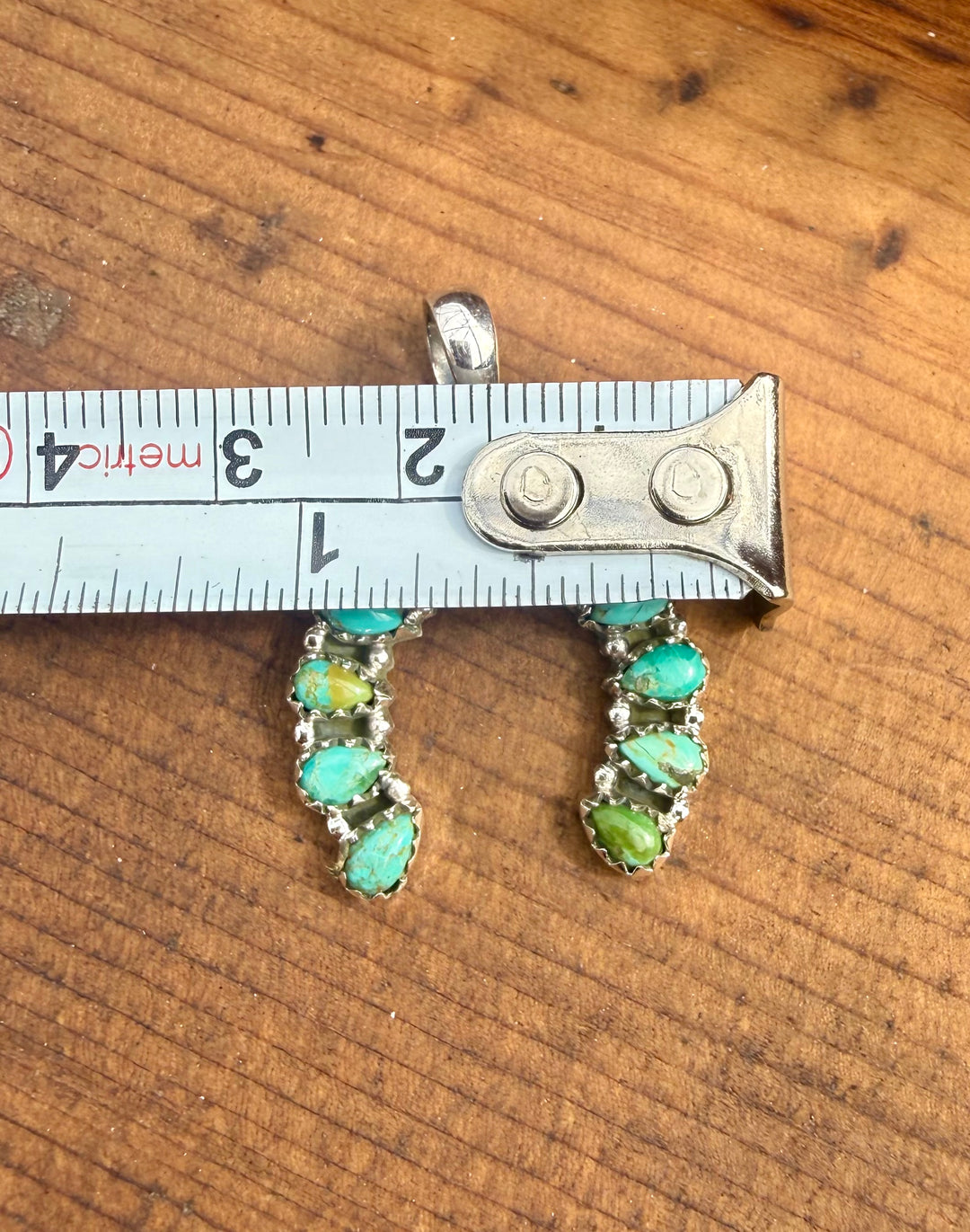 Southwestern Horseshoe Turquoise Sterling Silver Pendant