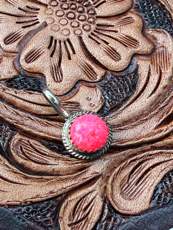 Sterling Silver Mini Naive Necklace Pendant | Spiny Oyster, Pink Opal, Turquoise