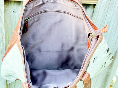 The Trailmate: Cowhide & Tooled Leather Travel Tote