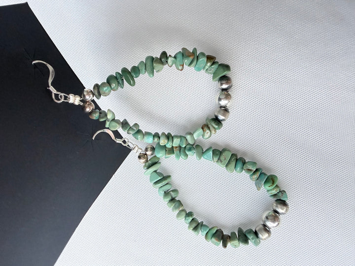 Louise Joe Navajo Turquoise Chip Dangle Earrings | Sterling Silver