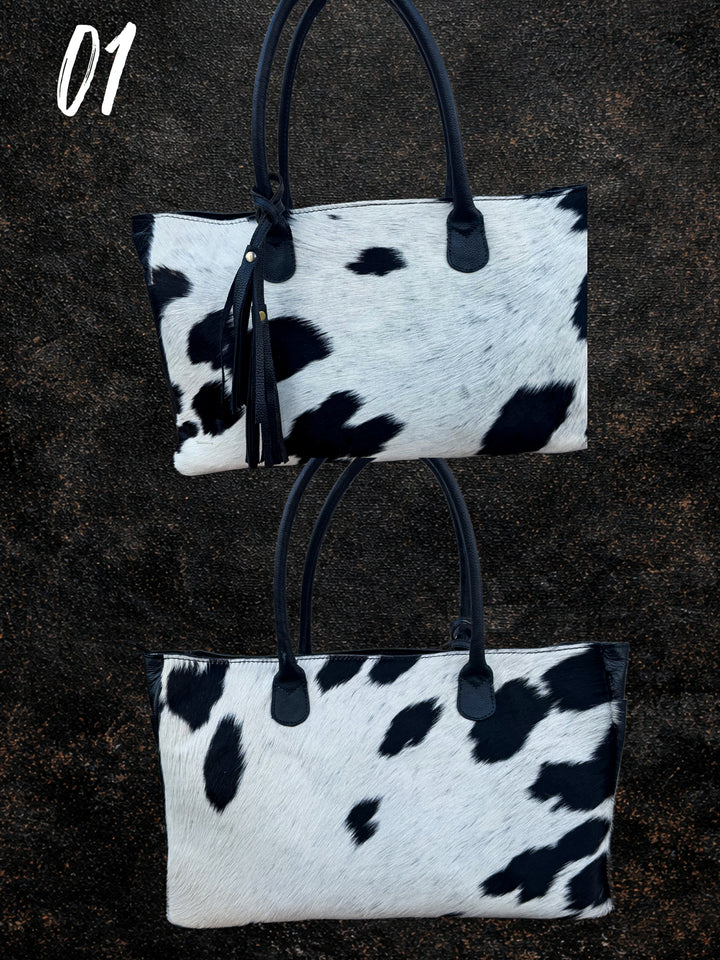 The Gulfstream Tote | Luxury Leather & One-of-a-Kind Hair-on-Hide Tote