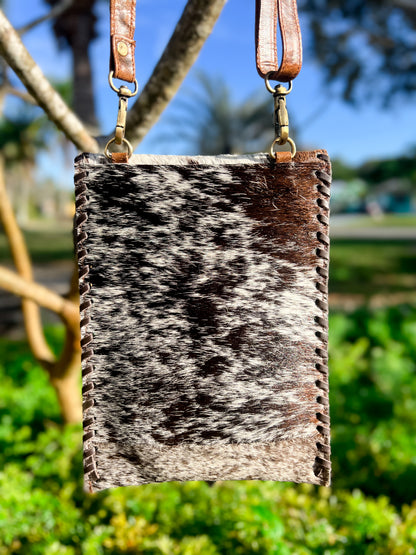 Cowhide buckle crossbody / carry bag