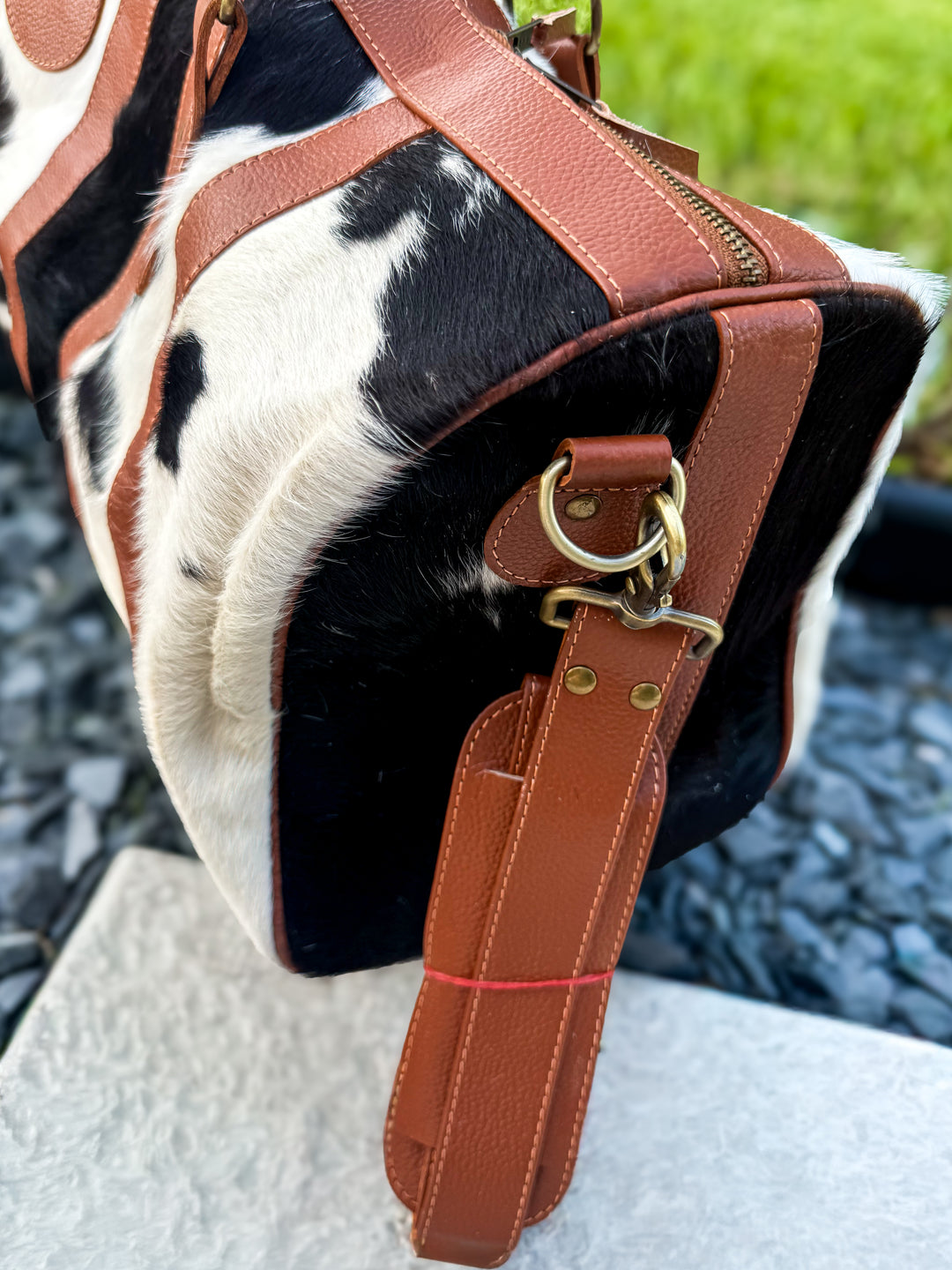The Quick Stop | Cowhide & Leather Duffle Bag