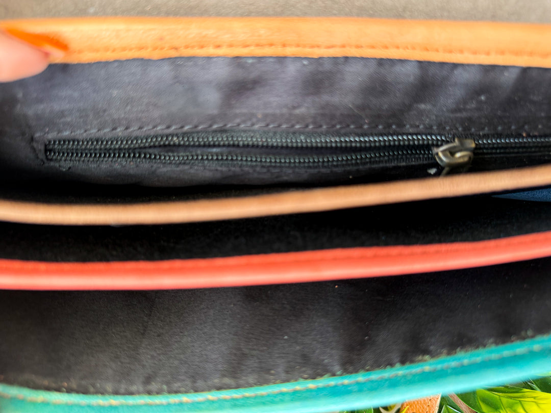 Palm Beach Rodeo Crossbody | Color Block Leather & Leopard-Stamped Hair-On Hide Bag