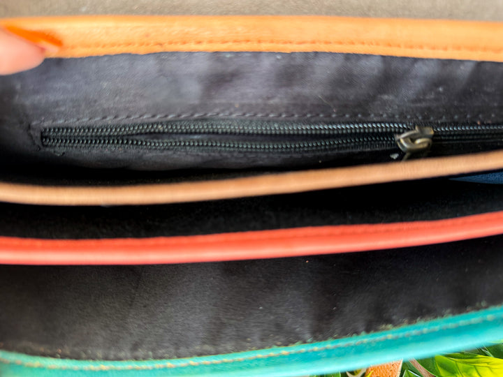 Palm Beach Rodeo Crossbody | Color Block Leather & Leopard-Stamped Hair-On Hide Bag