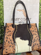 Family Tradition : in Black Leather - Tooled Leather & Cowhide Concealed Carry Tote